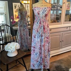 Floral Strapless Maxi Top Dress
